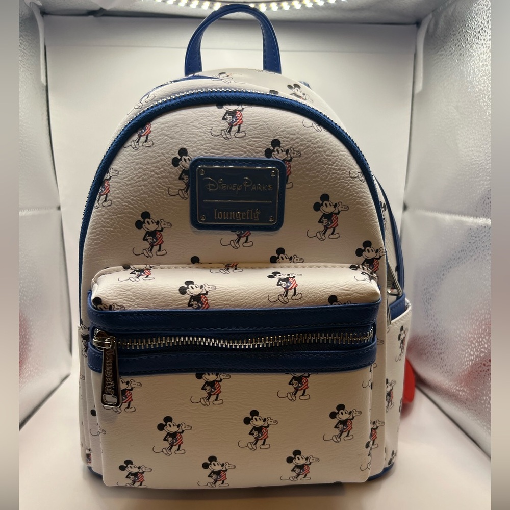 Loungefly Disney Parks Red, White, and Blue Mickey Mouse Backpack NWOT